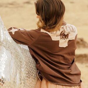 Brown Western-Style Button Down Shirt